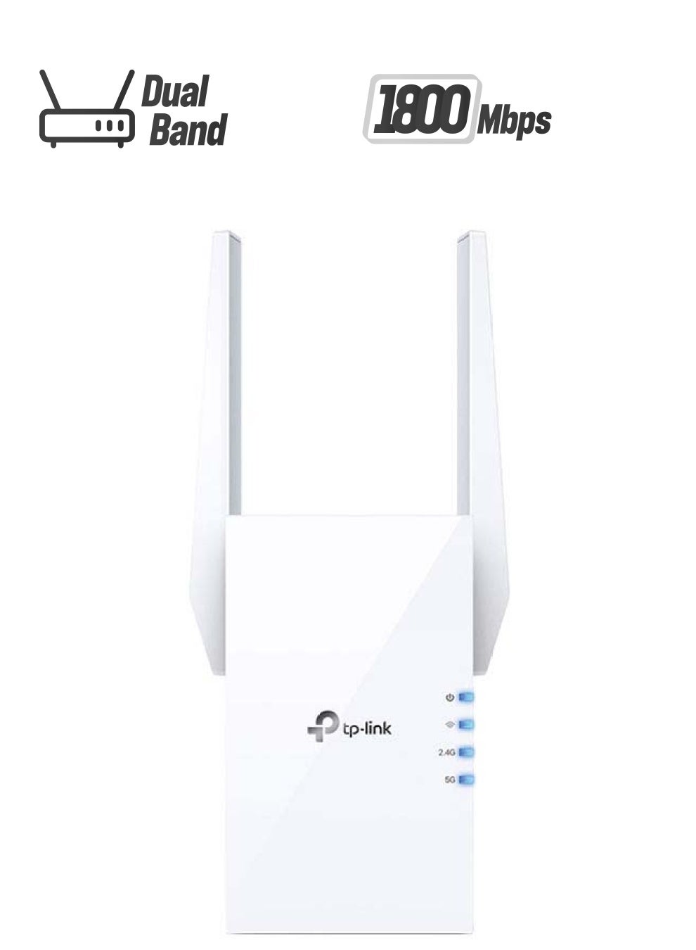 TP-LINK AX1800 Wi-Fi 6 Range Extender, 1201Mbps Fast Speed, Dual Band, High Speed Mode, Gigabit Port, Access Point Mode, Works with any Wi-Fi Router, RE605X, White
