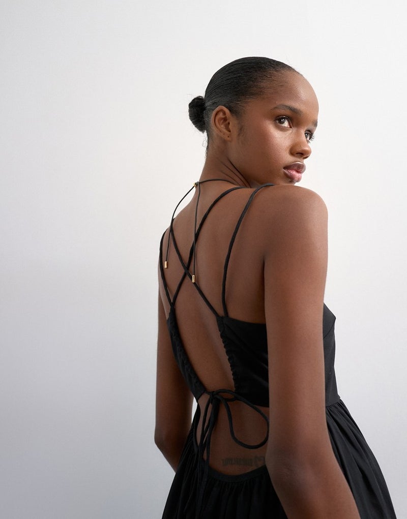 TOPSHOP Strappy Back  Woven Dress - Image 3