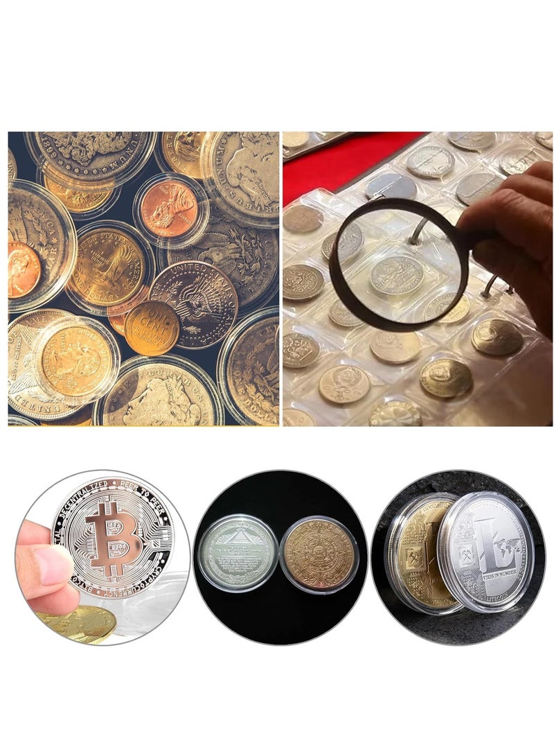 Blank Challenge Coins, 8Pcs 1.6 Inch Blank Brass Coins with Acrylic Protection Box for Laser Engraving, Metal Embossing Round Coins for DIY Crafts Gifts Coin Collection Jewelry Making Souvenir Medal - Image 2