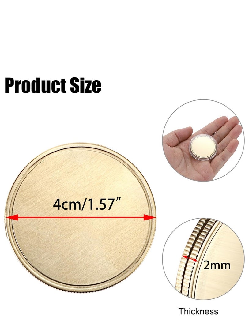 Blank Challenge Coins, 8Pcs 1.6 Inch Blank Brass Coins with Acrylic Protection Box for Laser Engraving, Metal Embossing Round Coins for DIY Crafts Gifts Coin Collection Jewelry Making Souvenir Medal - Image 5