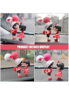Generic Car Couple Ornament, Couple Dashboard Decoration Car Interior Ornament Romantic Figurines Balloon Lovers Car Accessories Ornament Birthday  - Image 5