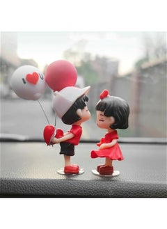 Generic Car Couple Ornament, Couple Dashboard Decoration Car Interior Ornament Romantic Figurines Balloon Lovers Car Accessories Ornament Birthday  - Image 1