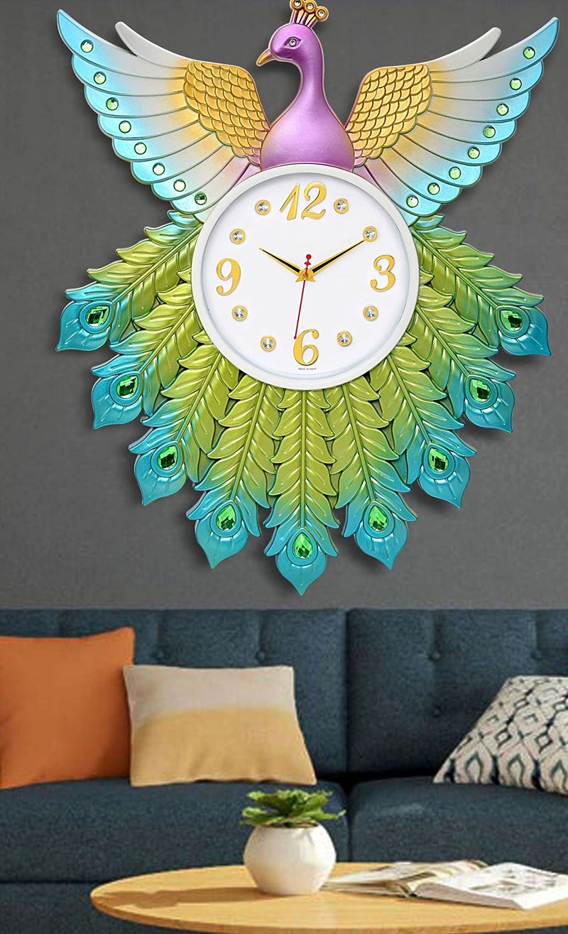 Harbour Analog Latest Stylish New Models Wall Clock with Photo Frames for Home Living Room Hall Bedroom (Size Height 58 CM X Width 48 CM)- Home Decor Big Size Wall Clock Mz 921 SN21 5 - Image 1