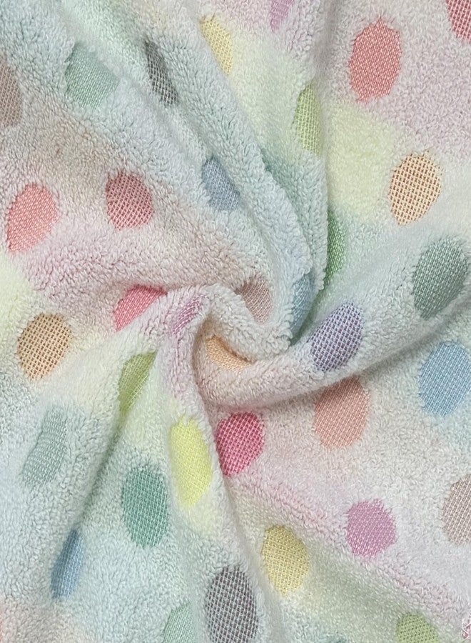 USTIDE مجموعة مناشف يدوية USTIDE 100% قطن بيضاء وملونة بنقاط بولكا للحمام، مناشف ناعمة ماصة (2 منشفة يدوية، 13.8x27.5 بوصة) - Image 5