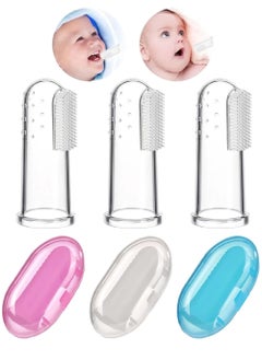 YOUGE Baby Finger Toothbrush Kids Safety Silicone Baby Teether With Box Baby Soft Tooth Cleaning Tool Easy Oral Hygiene for Kids, Toddlers, Babies care - 3 PCS  - Image 1