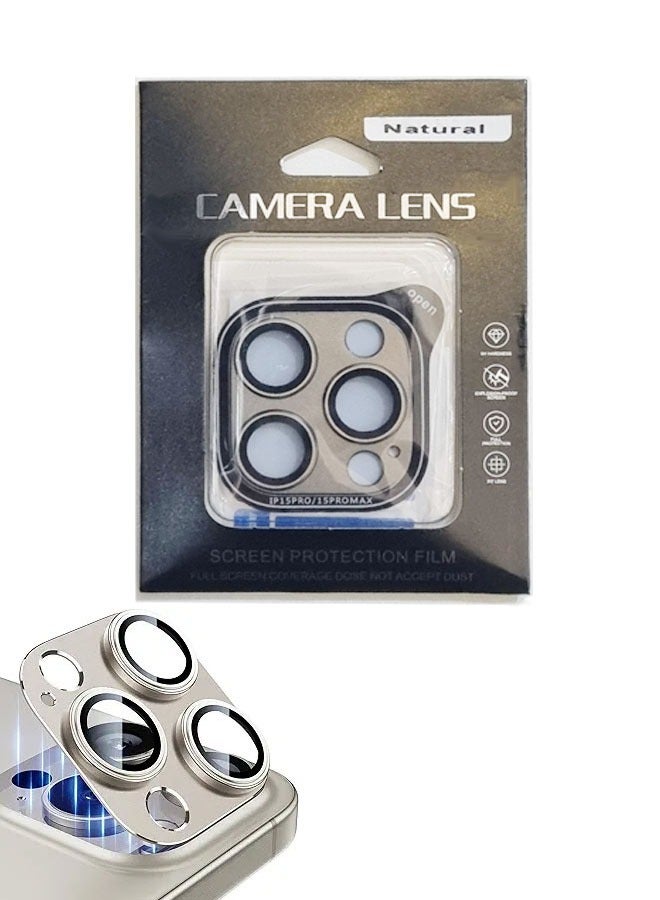 High-Quality IPhone 15 Pro Max /15 Pro Camera Protector - Natural Titanium - Image 1