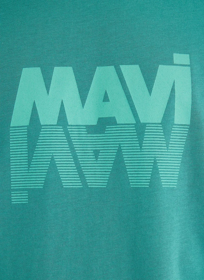 MAVI Mavi Logo Printed Green T-shirt
