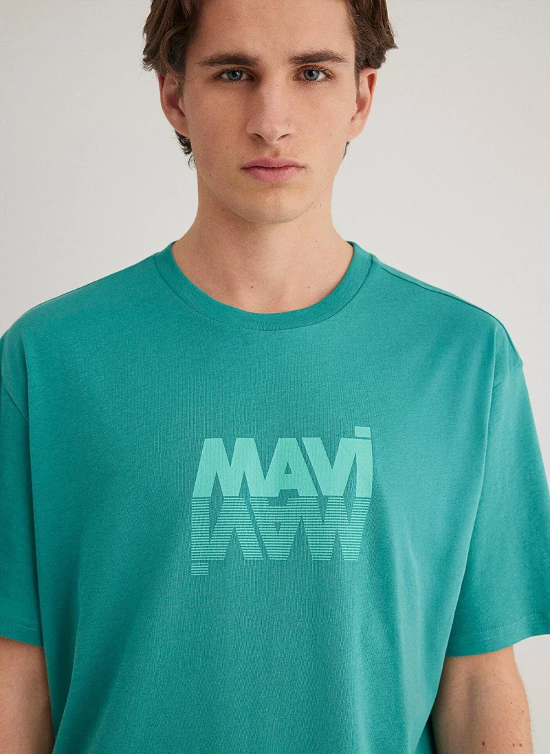 MAVI Mavi Logo Printed Green T-shirt