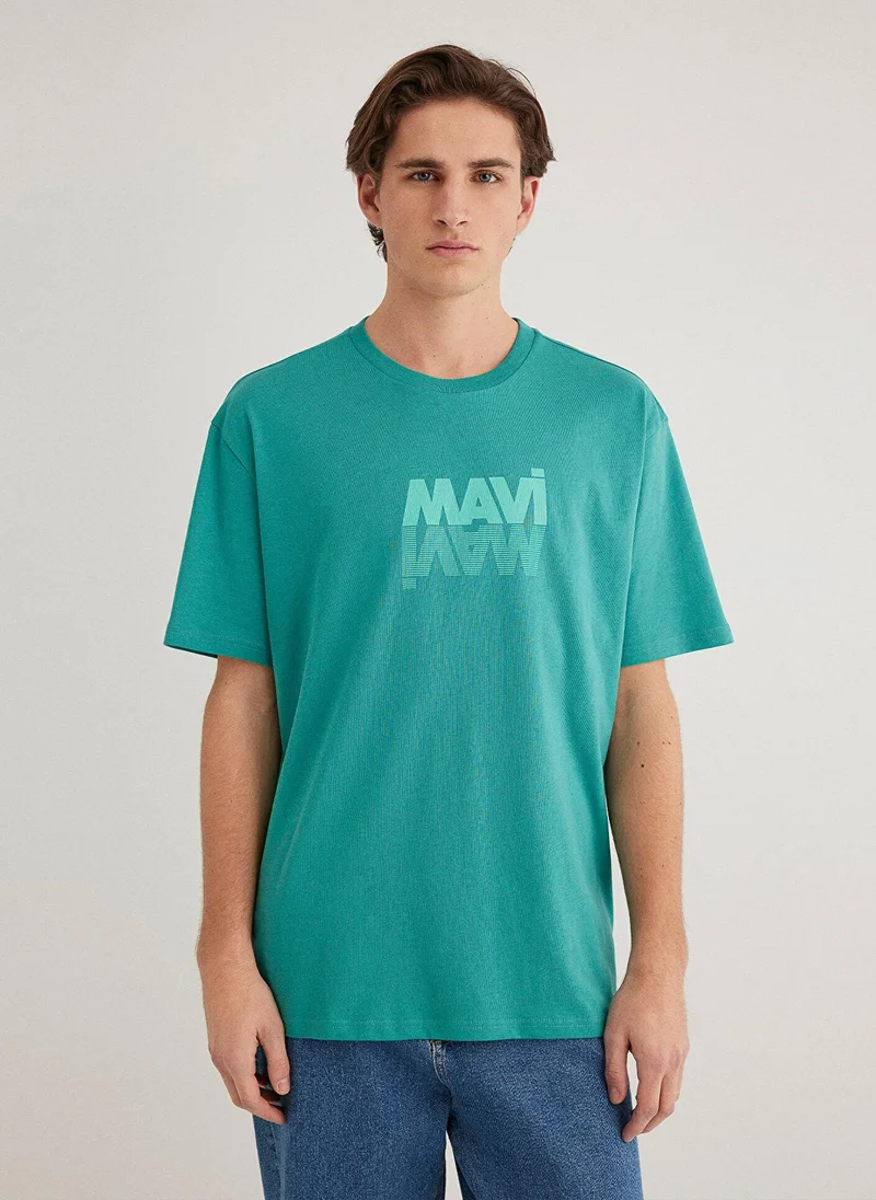 MAVI Mavi Logo Printed Green T-shirt