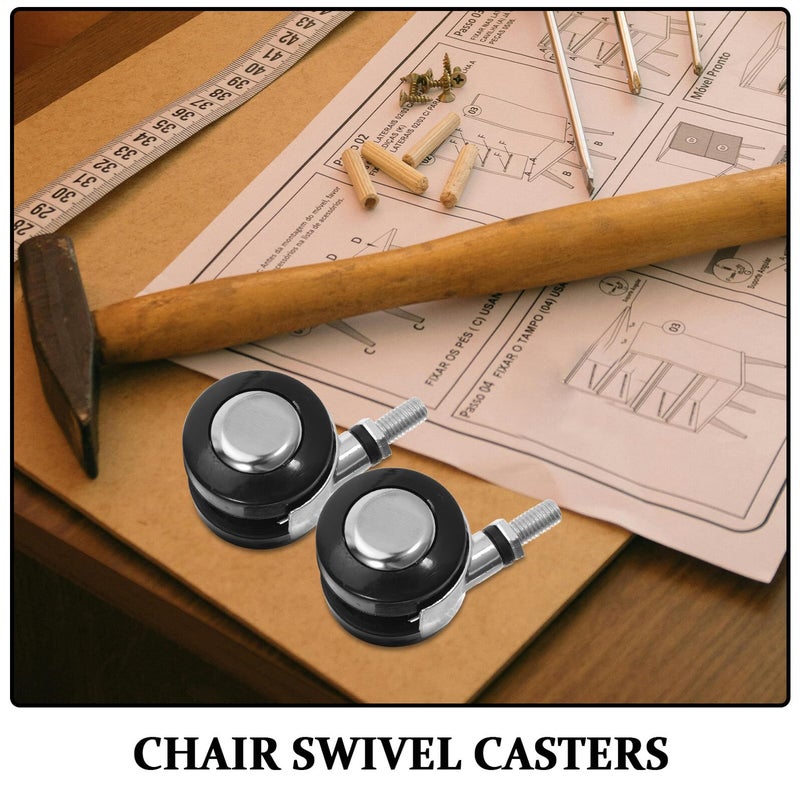 1 5 Inch Threaded Castor Wheels Set Of 4 Universal Swivel Quiet Office Chair Replacement Casters - Image 4