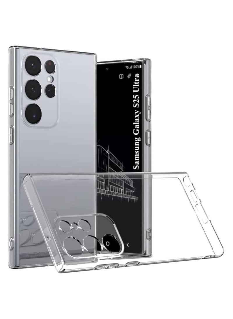 Samsung Galaxy S25 Ultra Clear Case Soft Flexible TPU Shockproof Transparent Back Cover Compatible for Samsung Galaxy S25 Ultra
