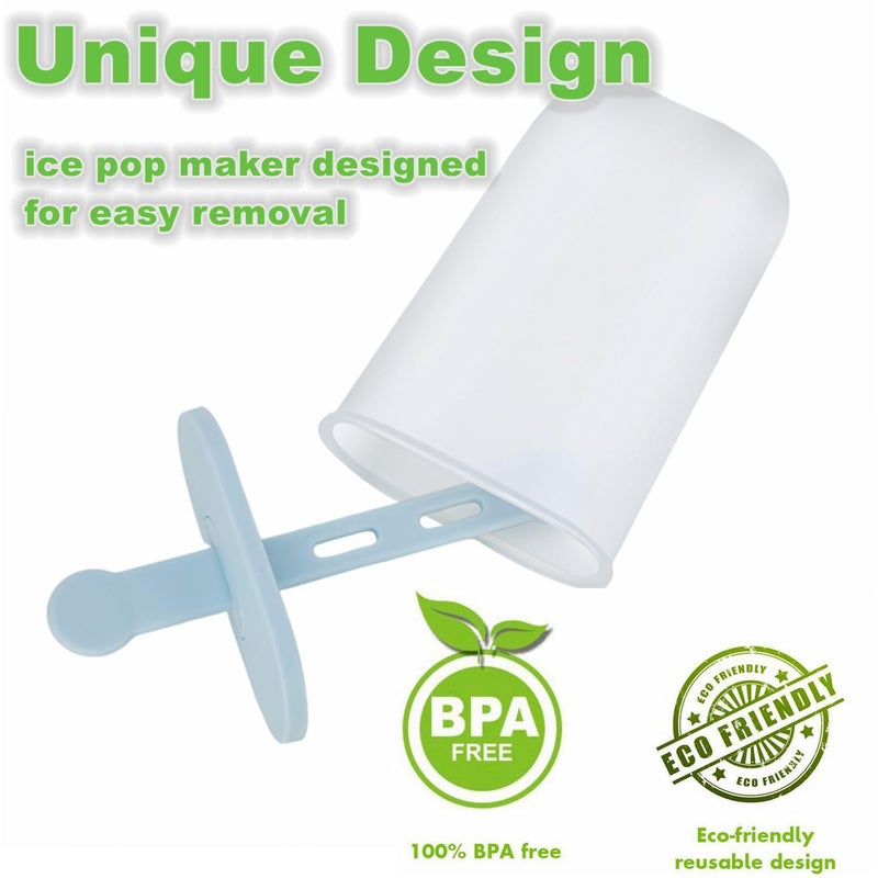Honsen Popsicle Molds Set 6 Pieces Ice Popsicle Maker-BPA Free,Easy-Release Ice Pop Molds,Homemade Ice Cream Molds (Blue) - Image 2