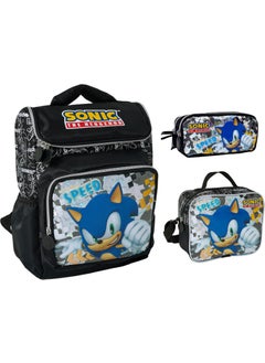 Famebag -Sonic Primary and Secondary School Bag-Lunch and Pencil Bag Set  - Image 1