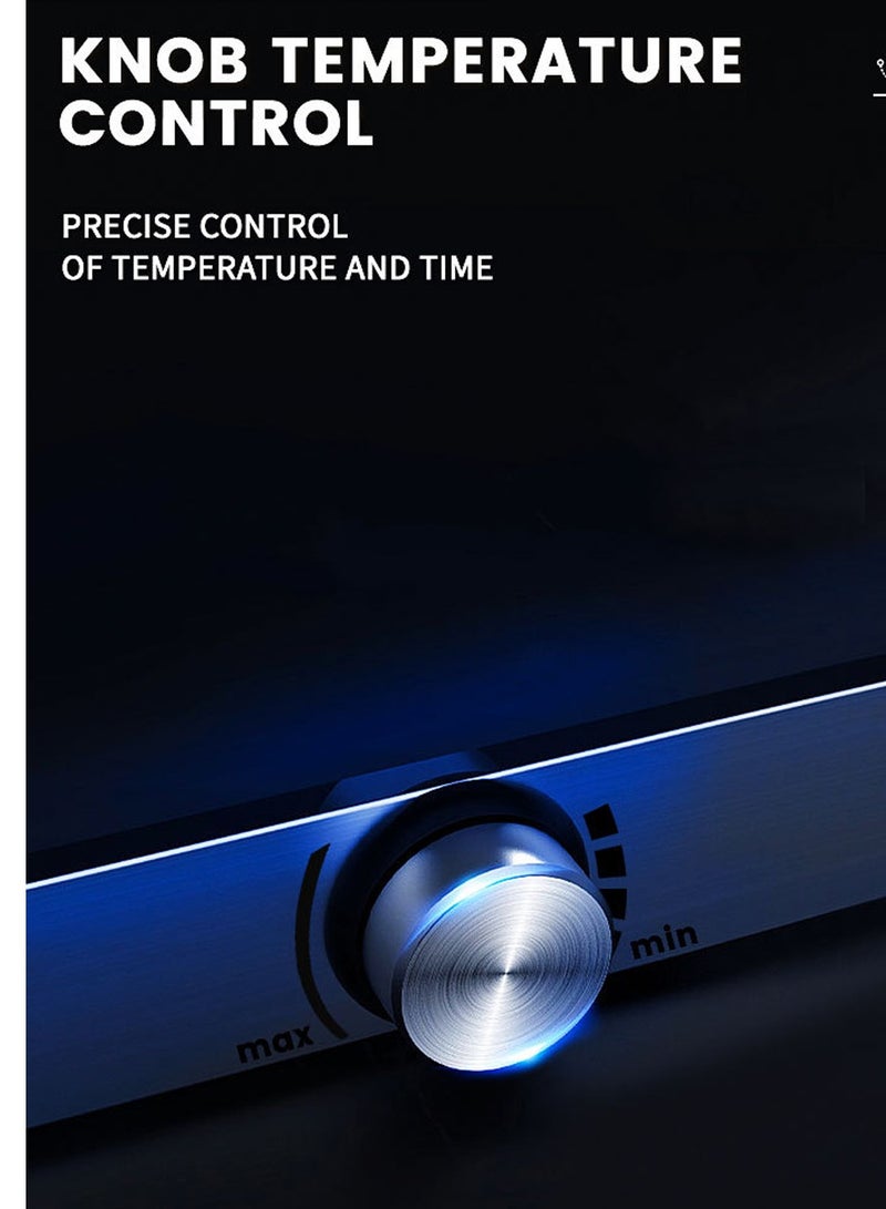 موقد مزدوج بالأشعة تحت الحمراء، موقد كهربائي مزدوج، يسخن في ثوانٍ للسكن الجامعي، متوافق مع جميع أدوات الطهي باللون الأسود - Image 5