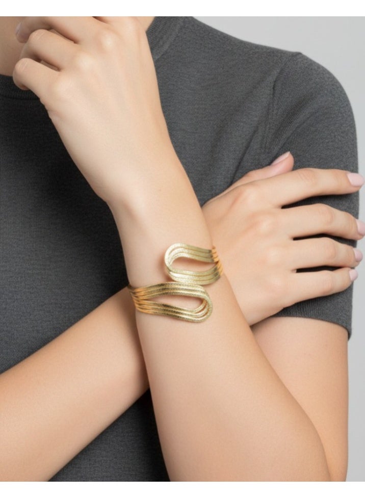 Vbranda Stainless Steel Pure Curved Design Bangle - BR-110 - Image 1