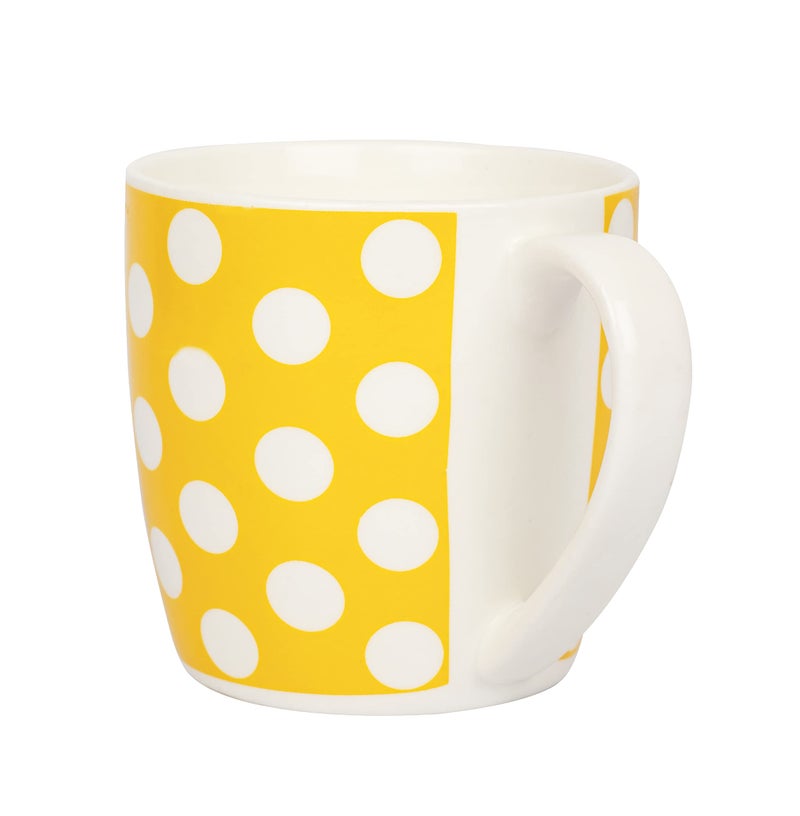 Femora Indian Ceramic Polka Dots Tea Cup - 6 Pcs, 160 ML (Yellow) - Image 3