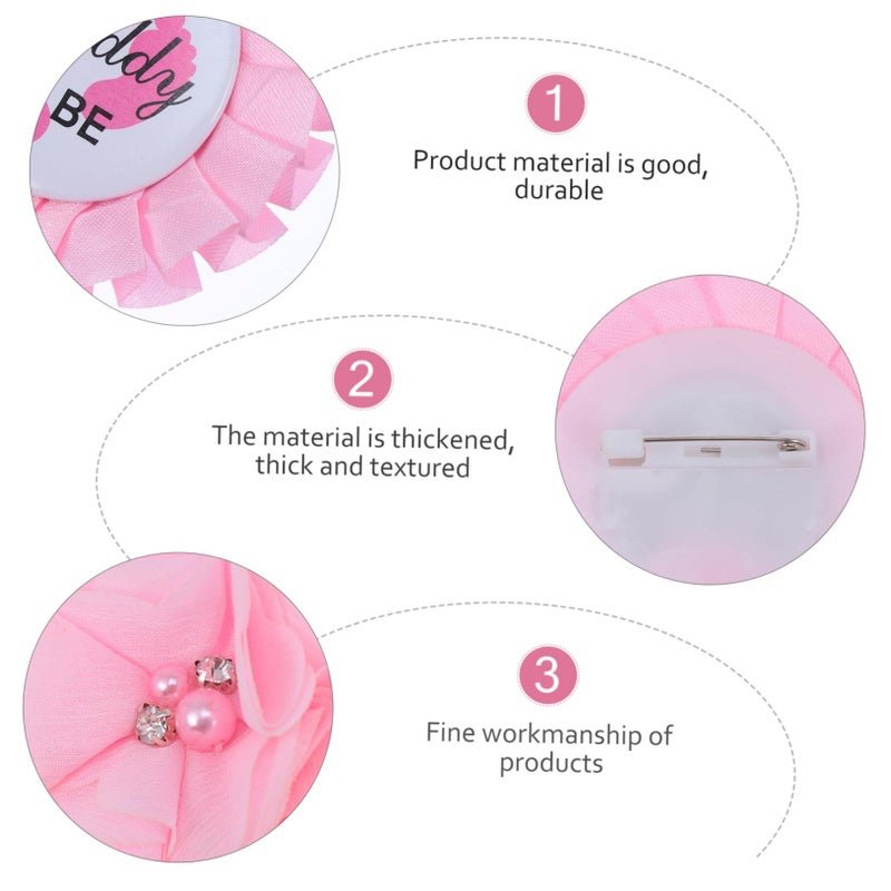 Elegant Flower Shape Maternity Sash Set With Daddy Badge And Belly Belt 2 Pieces - Image 4