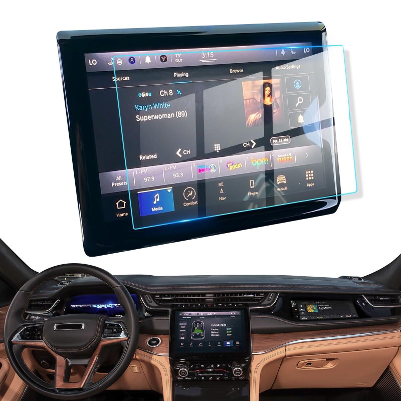 LFOTPP 2021 2022 2023 2024 Grand Cherokee L Screen Protector Glass Uconnect 10.1 Inch Chrysler Pacifica(2021-2024),Dodeg Durango(2021-2024) 10.1In - Image 1