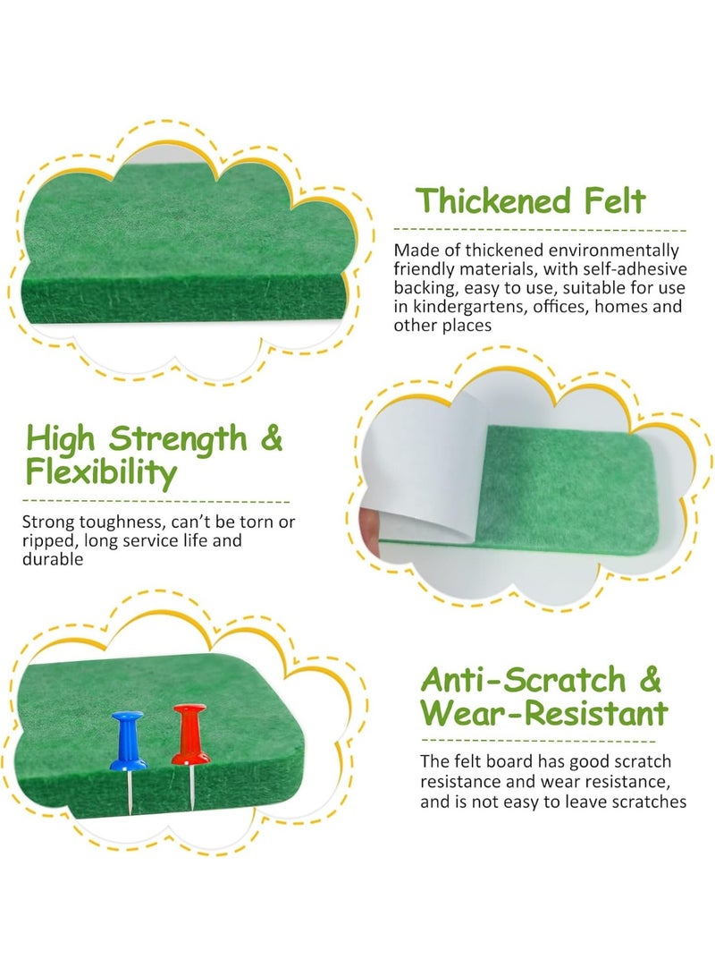 PTTIMFFM 8-Pack Green Self-Adhesive Cork Board Strips with Pushpins & Sticky Notes, Wall Bulletin Board for Office, School, Photos, Notes - Image 2