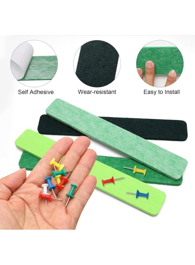 PTTIMFFM 8-Pack Green Self-Adhesive Cork Board Strips with Pushpins & Sticky Notes, Wall Bulletin Board for Office, School, Photos, Notes - Image 4