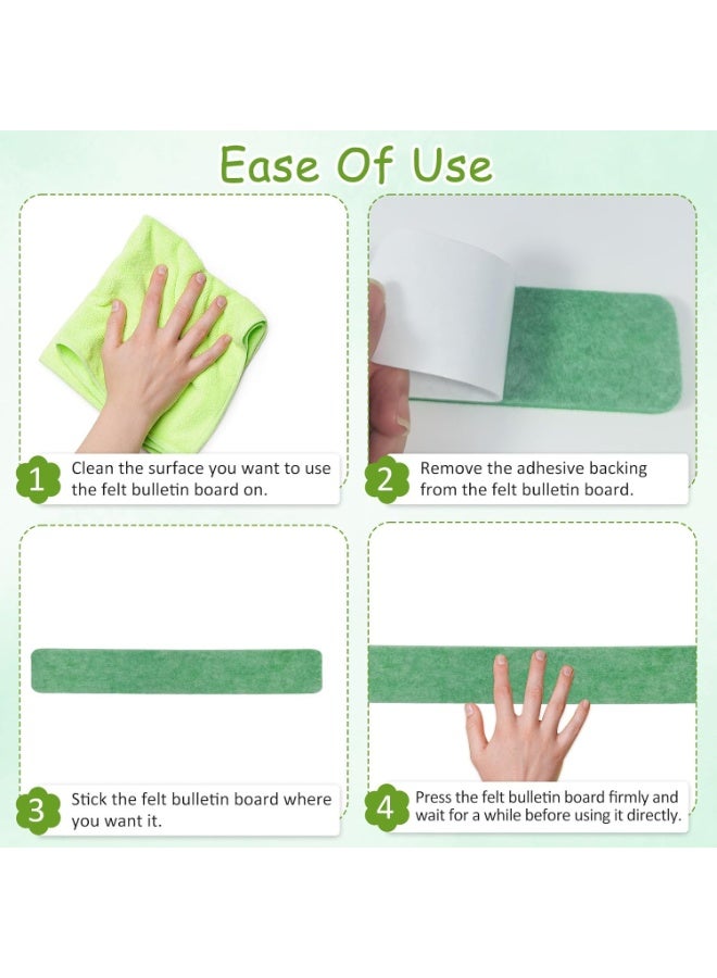 PTTIMFFM 8-Pack Green Self-Adhesive Cork Board Strips with Pushpins & Sticky Notes, Wall Bulletin Board for Office, School, Photos, Notes - Image 5