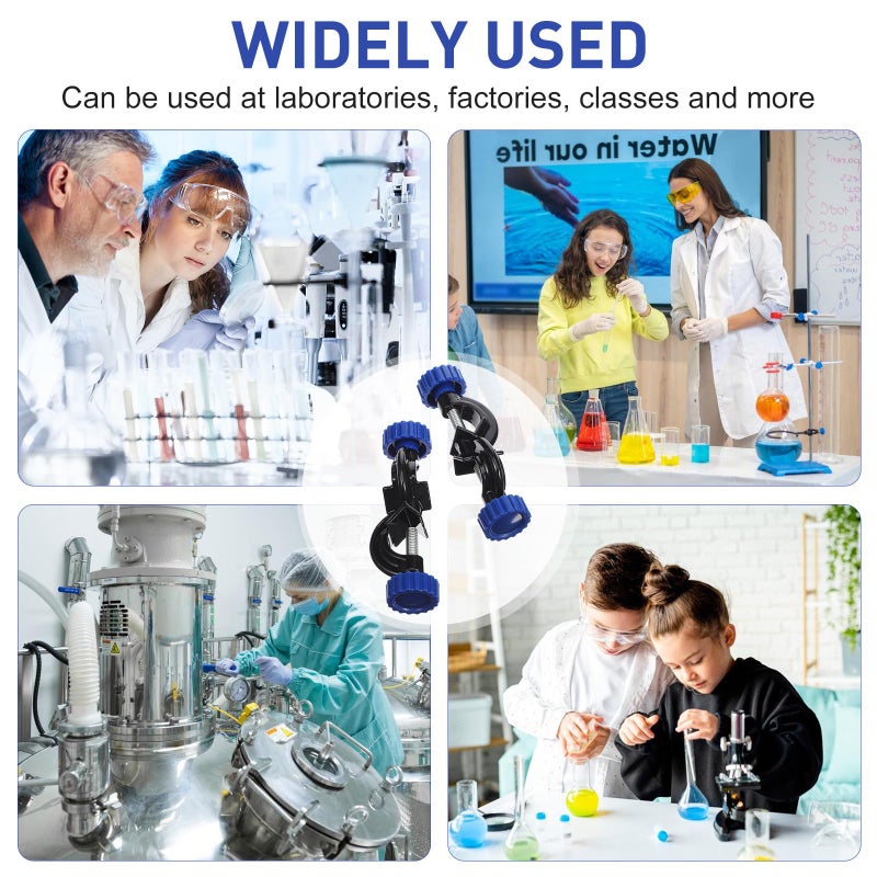 Adjustable Right Angle Bosshead Clamp Holder with Alloy Metal Clip for Laboratory Stand Blue - Image 4