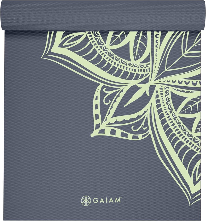 Gaiam حصيرة يوغا - فاخرة 5 مم سميكة غير قابلة للانزلاق لممارسة التمارين واللياقة البدنية لجميع أنواع اليوغا، بيلاتس وتمارين الأرض (68" × 24" × 5 مم) - Image 2