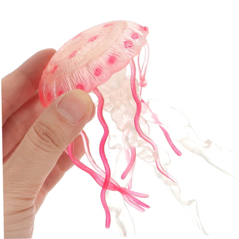 Simulated Jellyfish 6.5 X 6.5 X 13 Cm Realistic Translucent Pink Model - Durable Plastic Marine Decoration for Home Office or Water Pet Toy Setup - Image 4