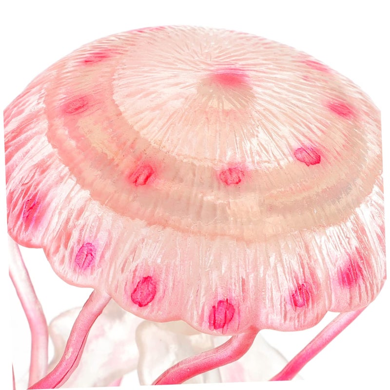 Simulated Jellyfish 6.5 X 6.5 X 13 Cm Realistic Translucent Pink Model - Durable Plastic Marine Decoration for Home Office or Water Pet Toy Setup - Image 2