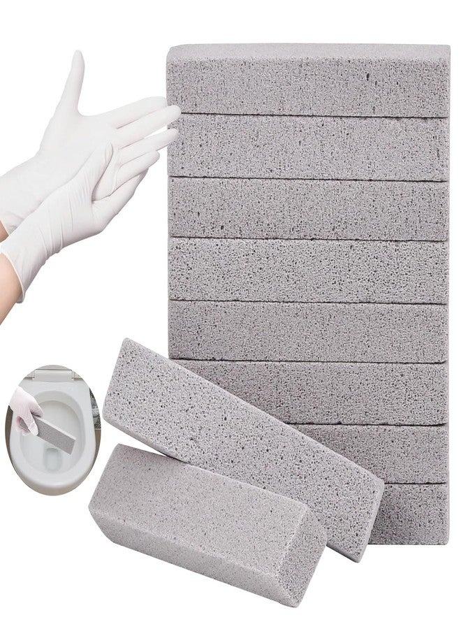 Herda 10 Pack Pumice Stone for Toilet Bowl Cleaning, Powerfully Scouring Stick for Cleaning Hard Water Rings, Calcium Buildup, Rust, Pumice Bar for Toilets, Bathtubs, Grills, Swimming Pools, Sinks - Image 1