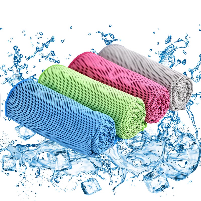 TOBEHIGHER Cooling Towels - 4 Pack Cooling Towel(40"x12"), Cooling Towels for Neck and Face, Microfiber Soft Breathable Cooling Towel for Hot Weather - Image 3