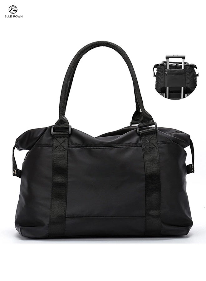 بليه روان شنطة سفر نسائية كبيرة خفيفة مقاومة للماء شنطة كتف مع حزام خلفي للتثبيت على حقيبة السفر - Image 1