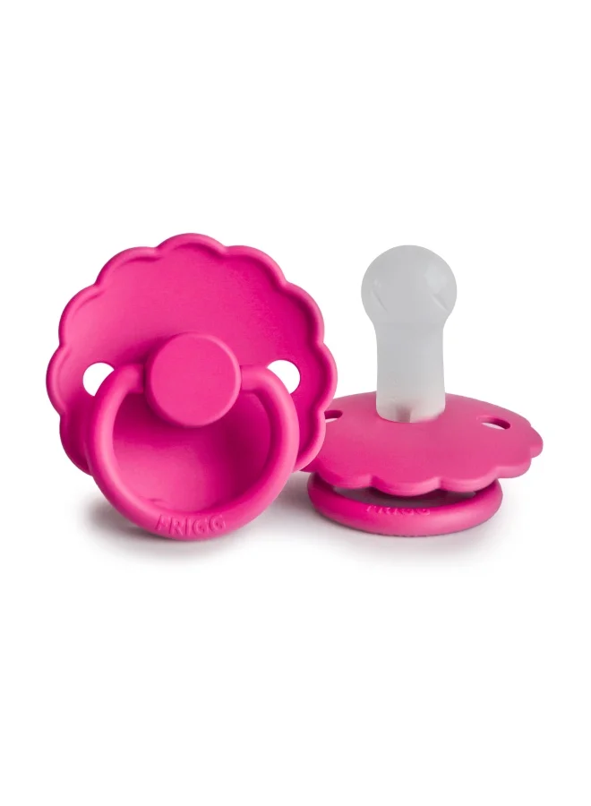 FRIGG Daisy Silicone Baby Pacifier 0-6M 1-Pack Fuchsia - Size 1