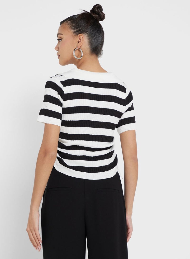 جينجر تيشيرت بياقة بولو مخططة - Image 2