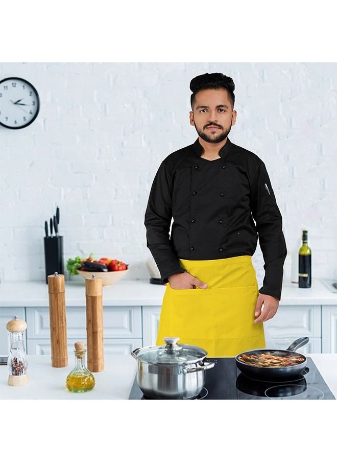YANEK YANEK Kitchen Waist Apron | Unisex Chef Kitchen Adjustable Short Apron with Pockets | For Home, Restaurant, Cafe  - Image 5