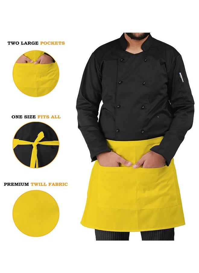 YANEK YANEK Kitchen Waist Apron | Unisex Chef Kitchen Adjustable Short Apron with Pockets | For Home, Restaurant, Cafe  - Image 4