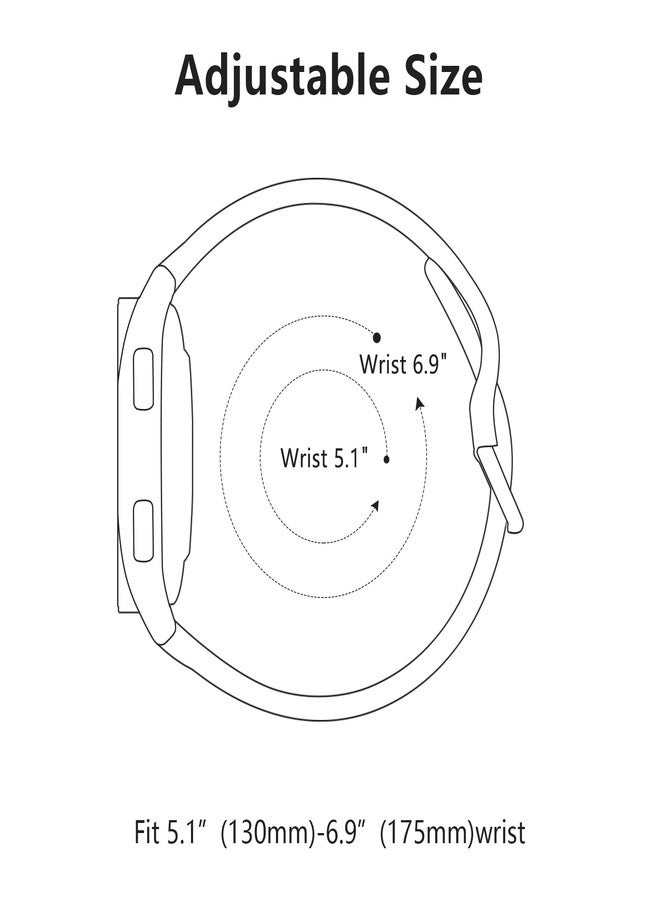 اي كي سوار AK محفور عليه زهرة لساعات Garmin Vivoactive 5 / Vivoactive 3، وVenu 2 Plus / Sq / Venu للرجال والنساء، وحزام بديل ناعم لساعات Garmin Vivomove Sport وVevoactive 3 Music وForerunner 645 / 245 Music (أبيض) - Image 3