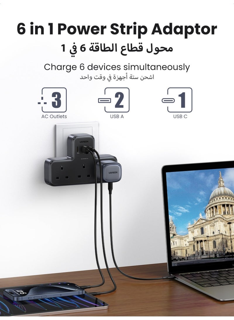 Ugreen 【UGREEN POWERSTRIP BUNDLE】6 IN 1 Power Strip + 20W iPhone Charger Type C With 1M Fast Lightning Cable, Fast Charging Plug Set for iPhone 15/14/13/12/11, iPad, Home & Office - Image 4