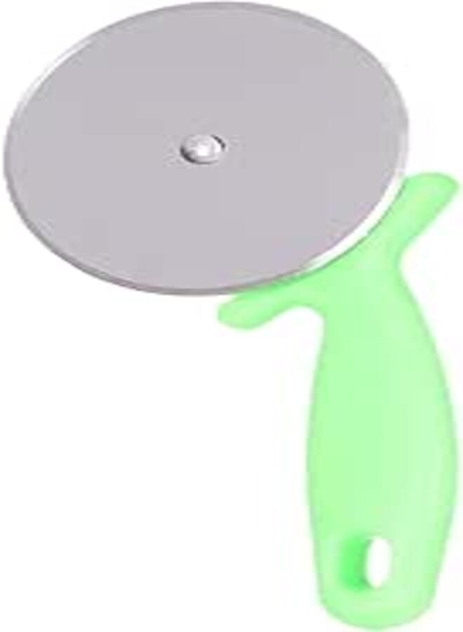 Large pizza cutter with plastic handle, multi-color