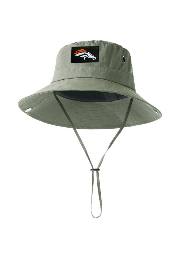 Denver Broncos Olive Green Wide-Brim  Bucket Hat with Adjustable Chin Strap
