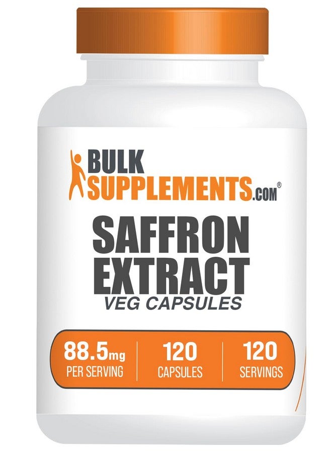 BulkSupplements.com Saffron Extract Capsules - Saffron Supplements, Saffron Extract 88.5mg - Vegan & Gluten Free - 1 Capsule per Serving, 120 Veg Capsules (Pack of 1) - Image 1