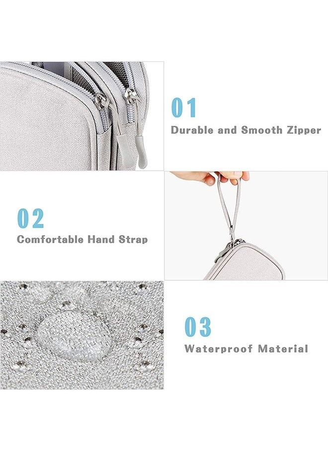 Ant - Electronic Organizer, Travel Cable Organizer Bag Electronic Accessories Carry Case, Portable Waterproof Double Layers Storage Bag for Cable Charger Phone Earphone (Grey) - Image 1