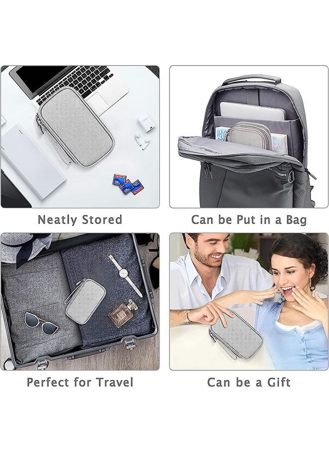 Ant - Electronic Organizer, Travel Cable Organizer Bag Electronic Accessories Carry Case, Portable Waterproof Double Layers Storage Bag for Cable Charger Phone Earphone (Grey) - Image 1
