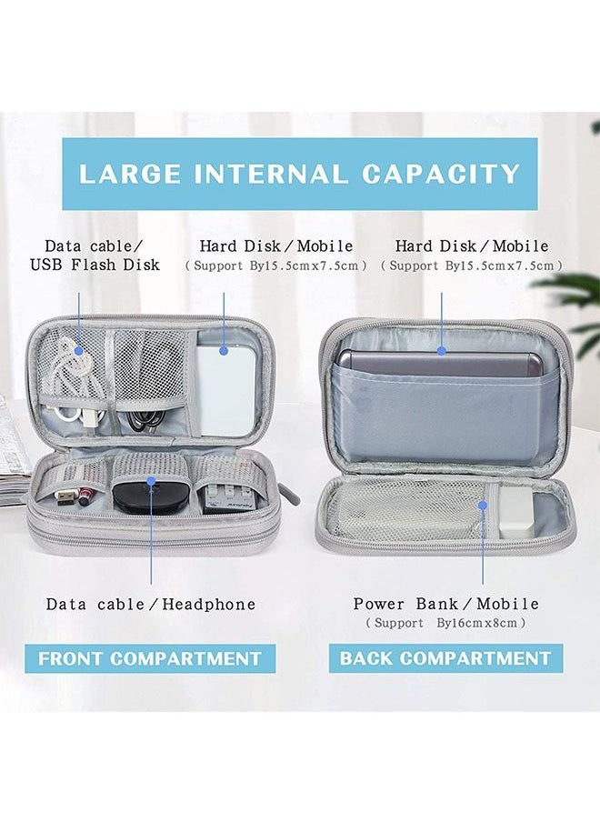 Ant - Electronic Organizer, Travel Cable Organizer Bag Electronic Accessories Carry Case, Portable Waterproof Double Layers Storage Bag for Cable Charger Phone Earphone (Grey) - Image 1
