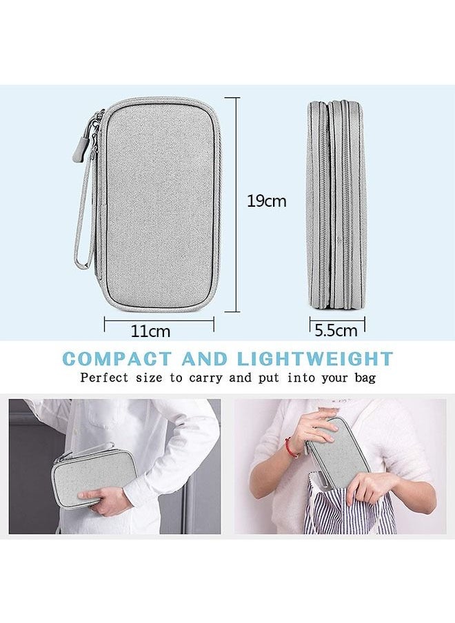 Ant - Electronic Organizer, Travel Cable Organizer Bag Electronic Accessories Carry Case, Portable Waterproof Double Layers Storage Bag for Cable Charger Phone Earphone (Grey) - Image 1