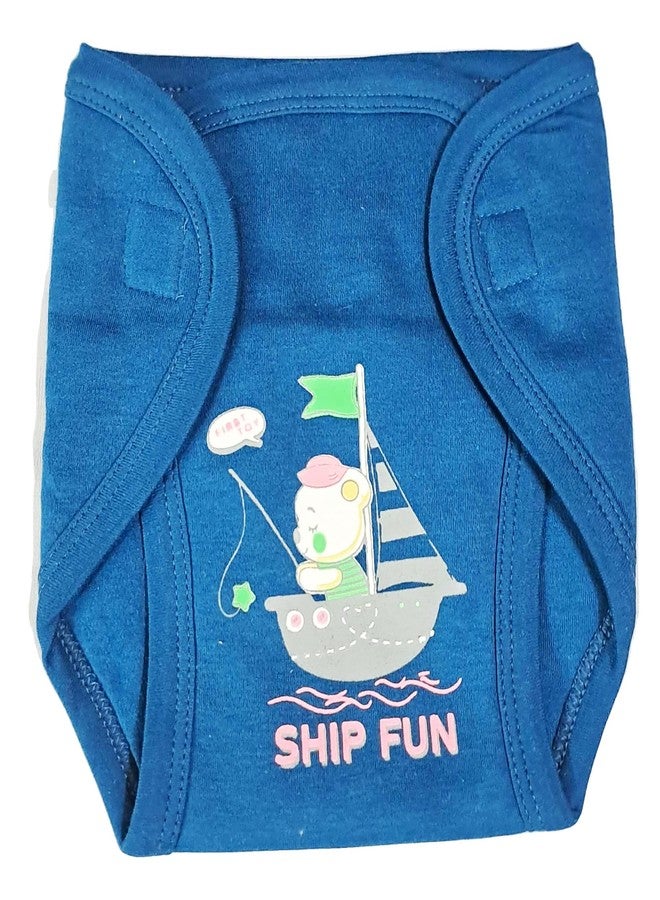 Ess Cubes Enterprise EssCubes Enterprise Super Soft Infant New Born Baby Boy and Baby Girls Clothes Shirt, Washable Diaper Nappy with Bib Set 3-6 Months (Blue) - Image 4