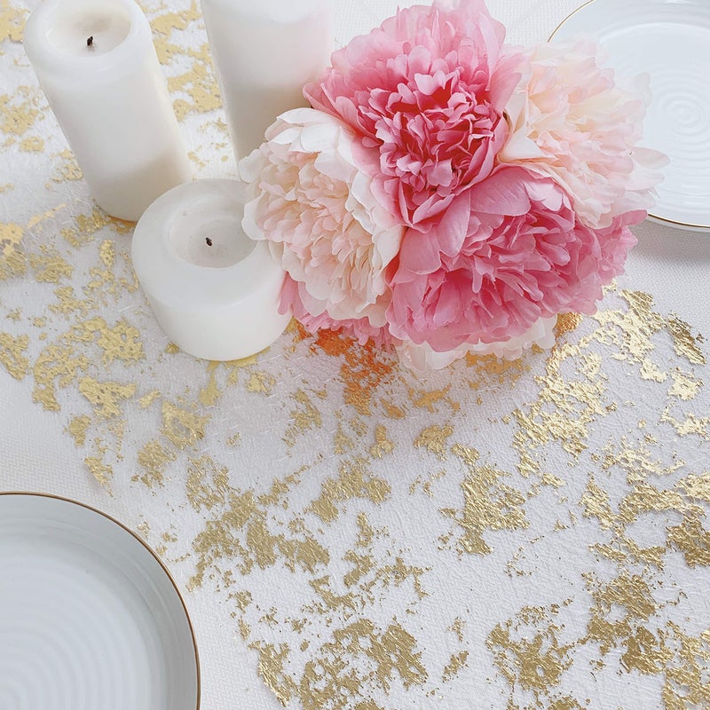 PapaKit Sparkle Metallic Gold Thin No-Iron Table Runner 11"x84", Pack of 2 for Holidays, Wedding, Parties and Everyday Decoration - Image 4