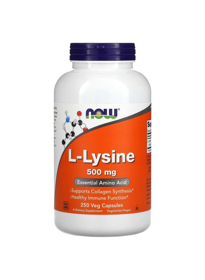 now Foods L-lysine 500 mg, 250 Capsules (Pack of 2) - Image 2