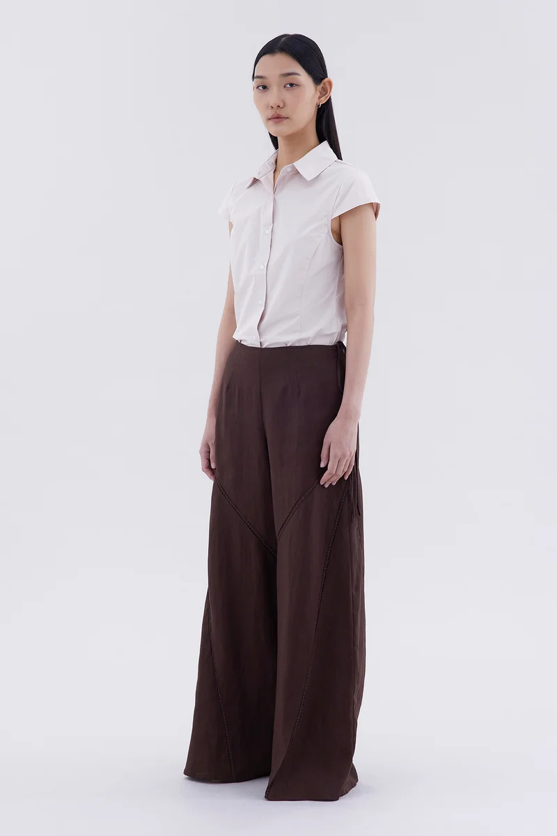 ذا اديتورز ماركت Lacqua Lace-Trim Panelled Pants