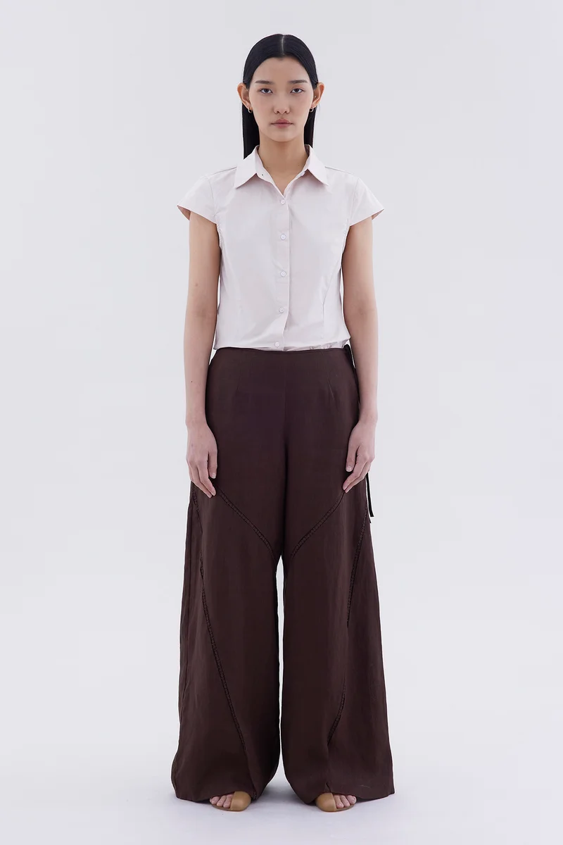 ذا اديتورز ماركت Lacqua Lace-Trim Panelled Pants